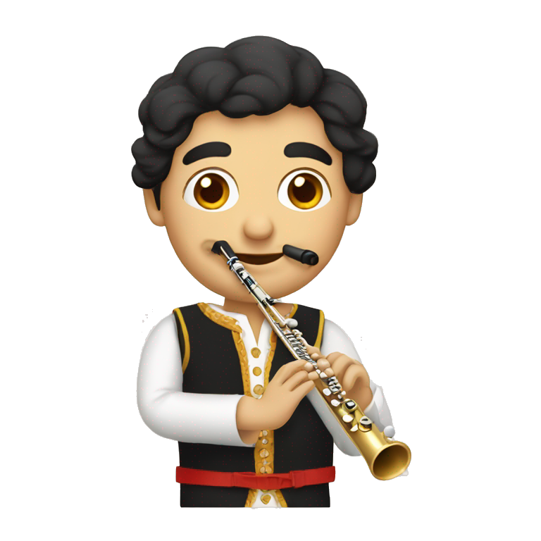spanish dressed block flute player emoji