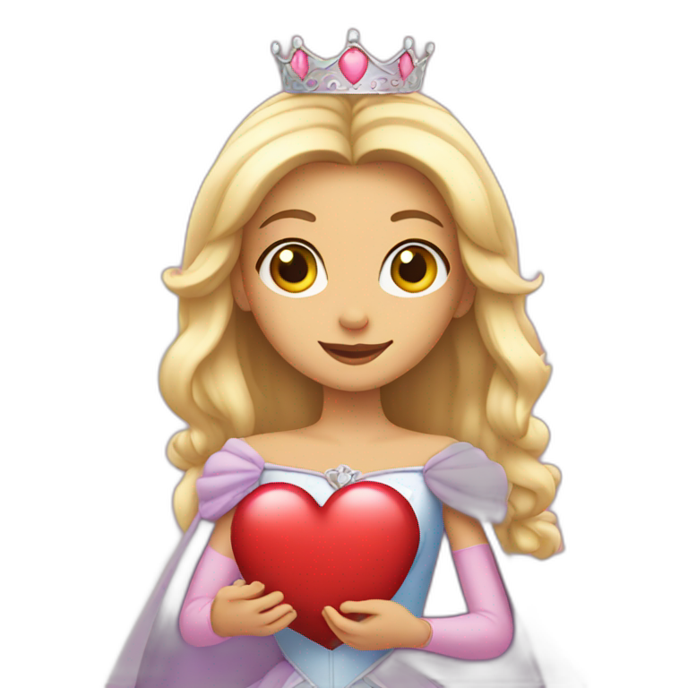 Princess holding a heart  emoji