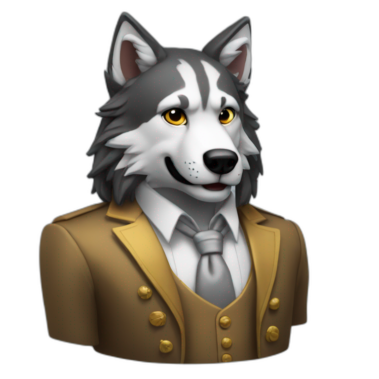 Lobo con traje elegante emoji