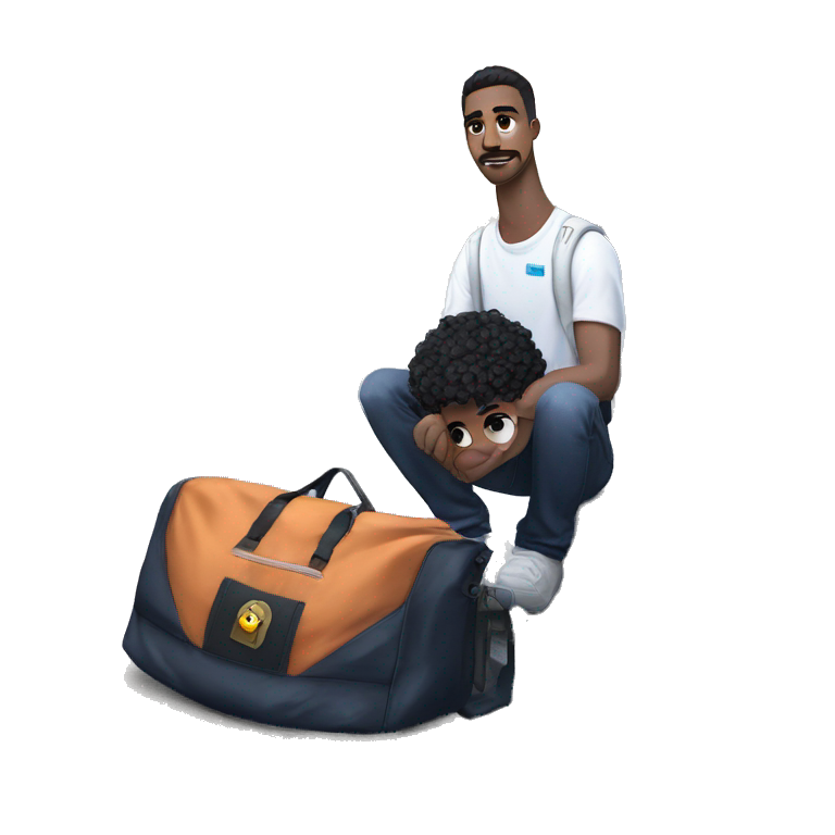 man with backpack and beard emoji
