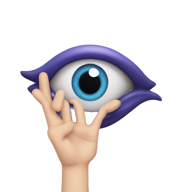 Evil eye with hand heart emoji