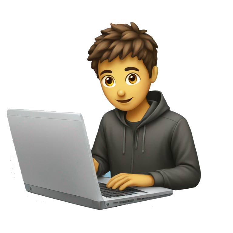 boy coding on laptop emoji