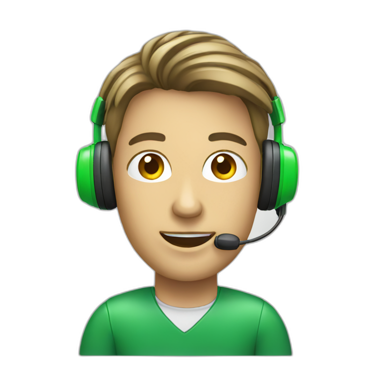 call manager with green headphones emoji