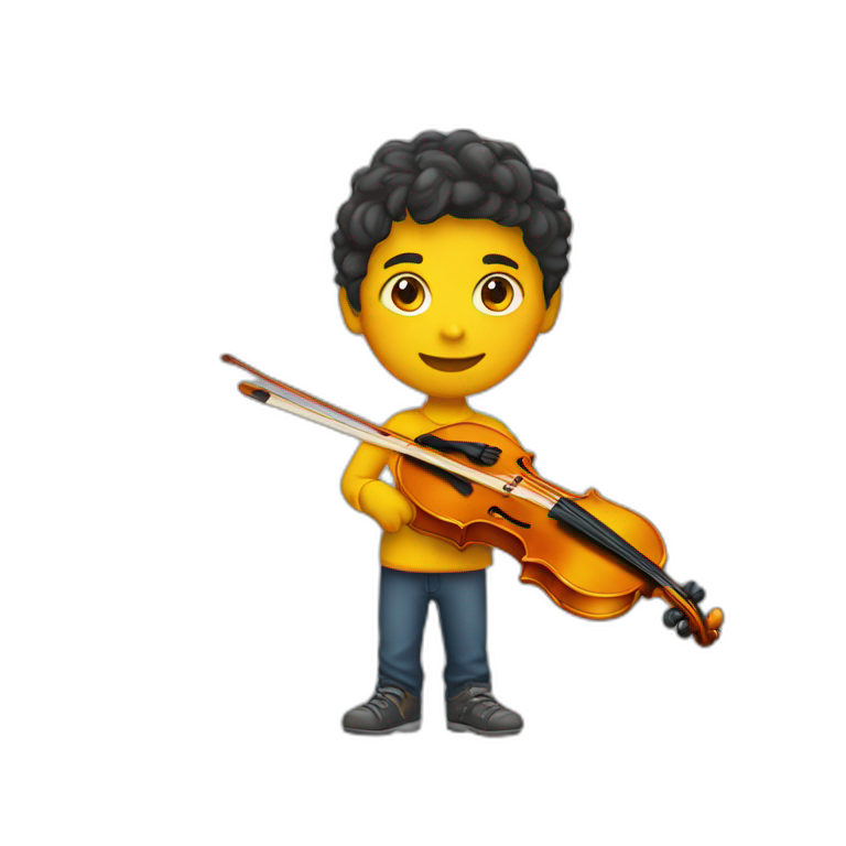 boy-in-a-color-yellow-holding-orange-violin-and-yellow-paintbrush emoji