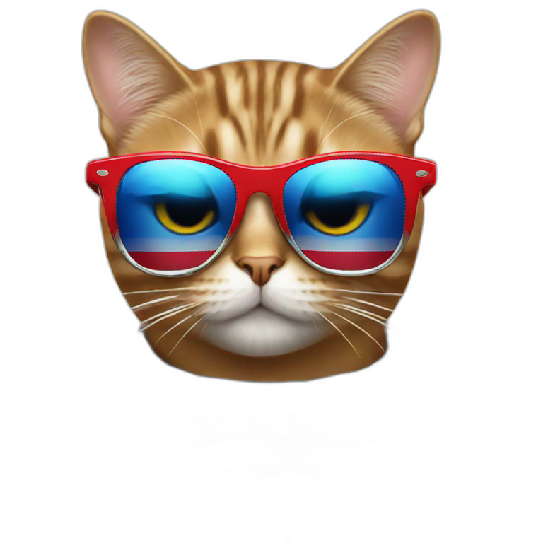 cat wearing american flag sunglasses emoji