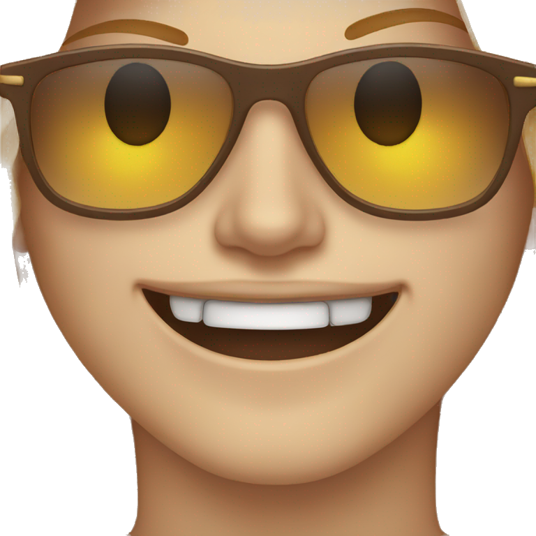 Crying and smiling behind sunglasses  emoji
