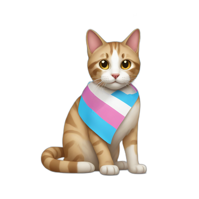 Cat with trans flag emoji