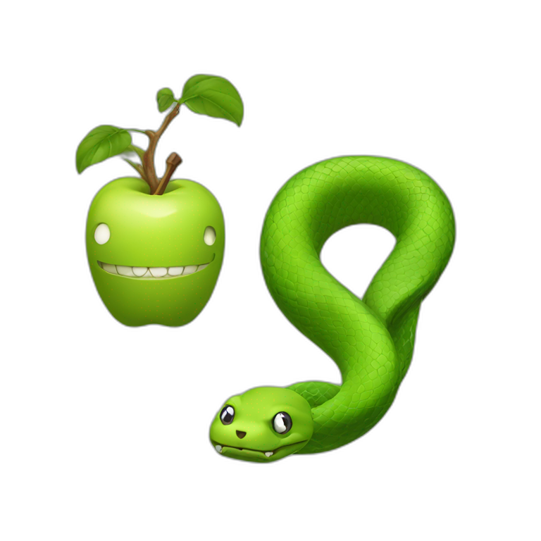 Snake apple and Snake game, emoji