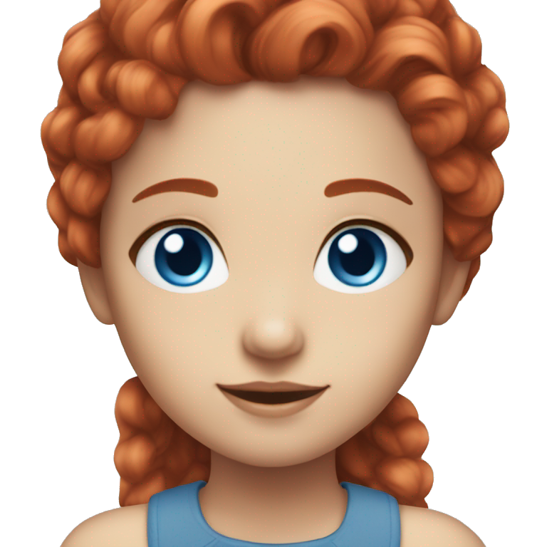 girl pixie wavy red hair blue eyes emoji