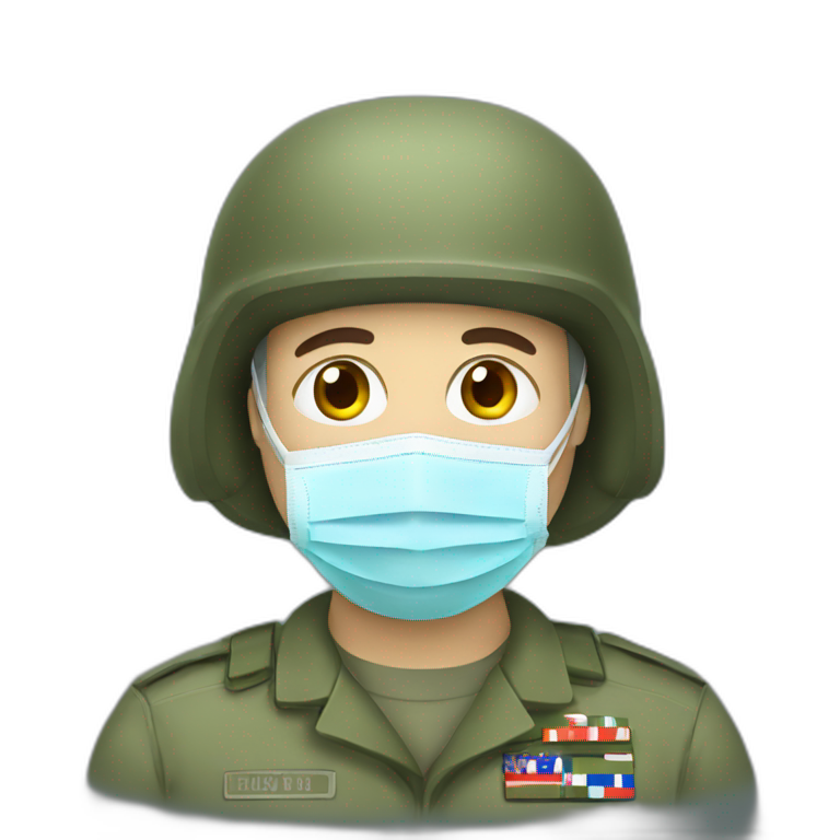 military in a Medical masks emoji