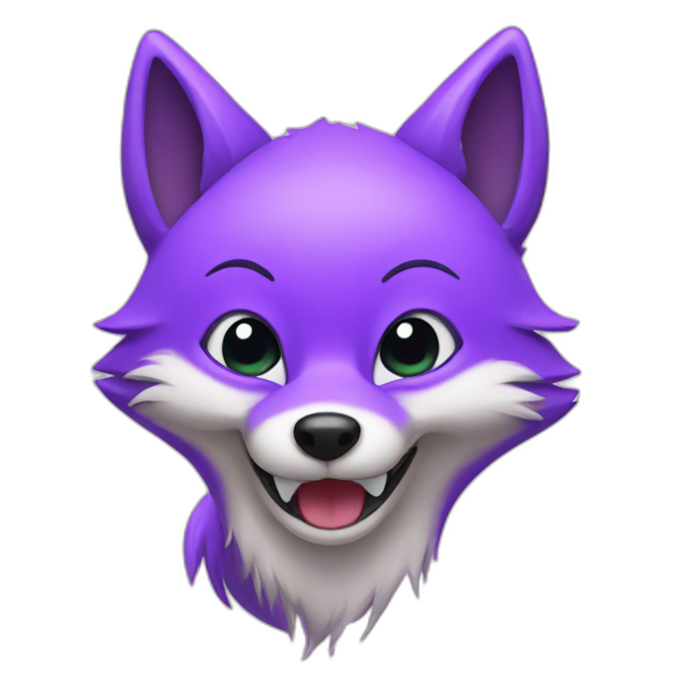 purple fox making a wink emoji