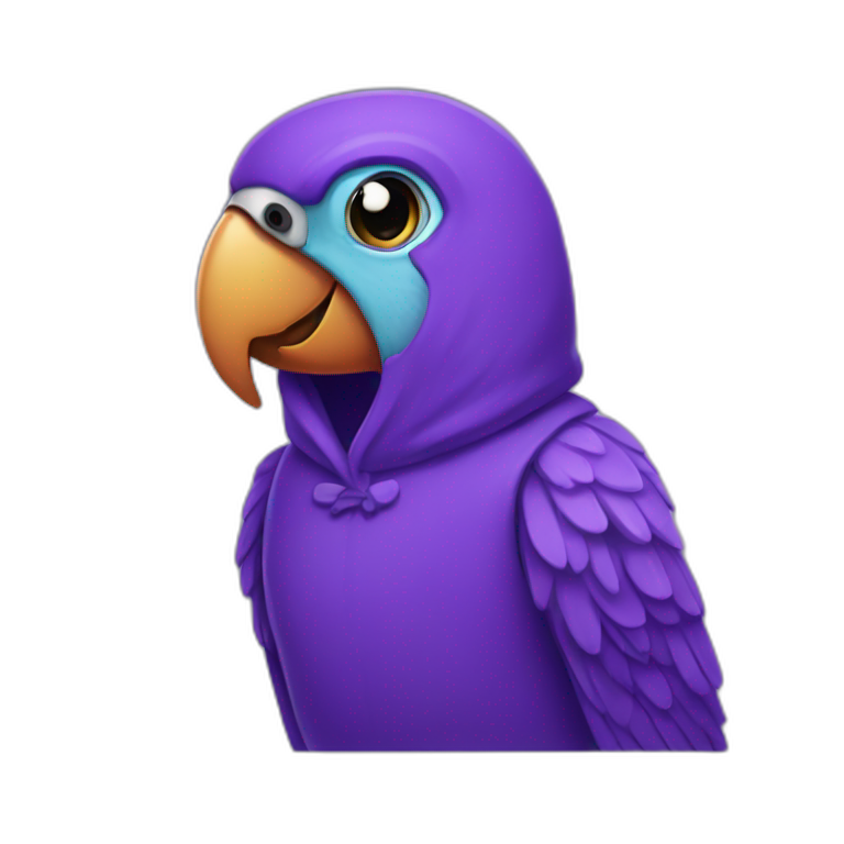 purple hoodie parrot emoji
