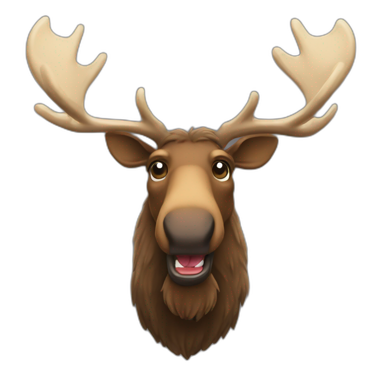 Moosehead with tongue out emoji