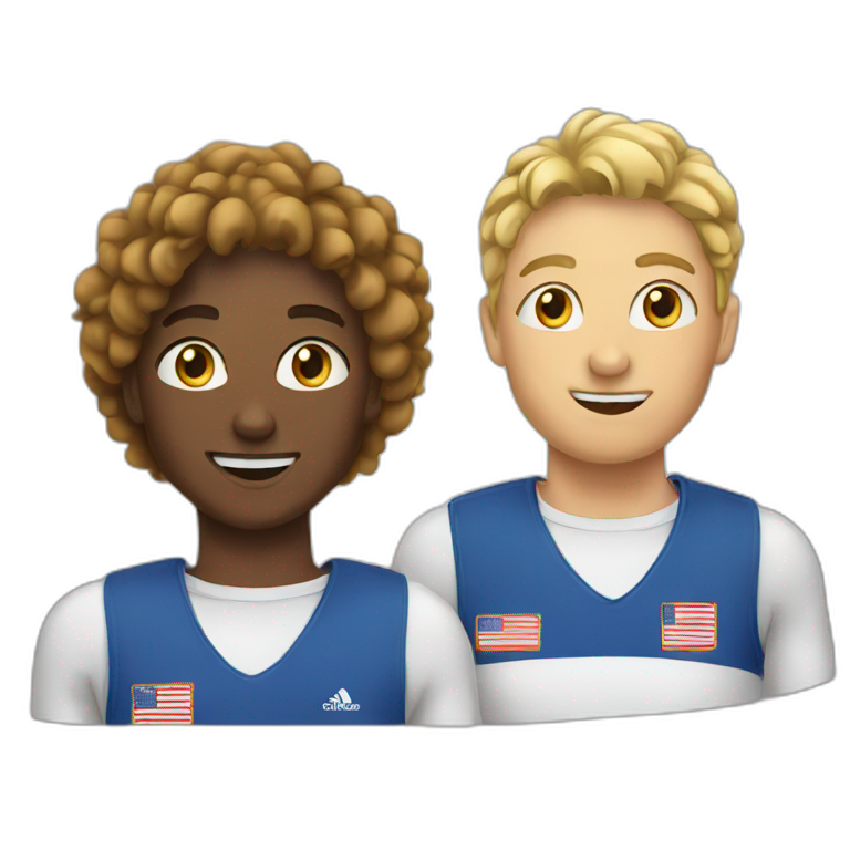 Two athletes talking  emoji