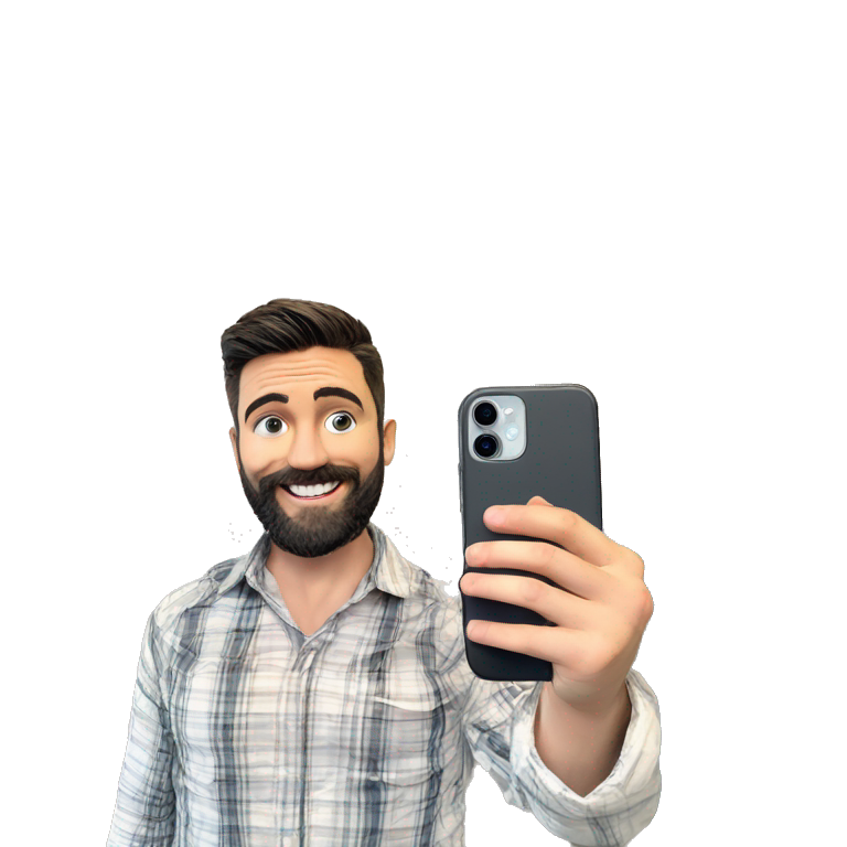 selfie with plaid shirt emoji