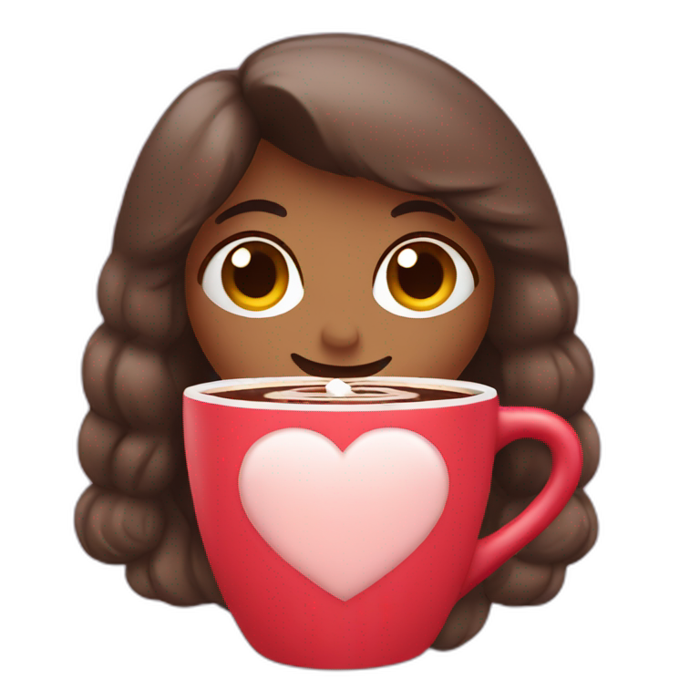 Heart drinking hot chocolate  emoji