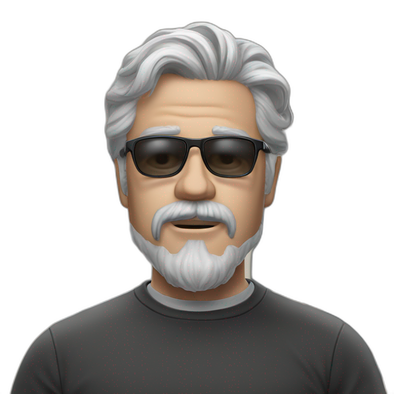 cool grey-haired guy wearing shades emoji