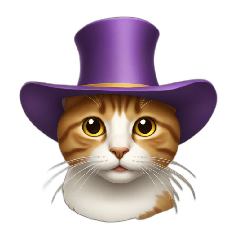 Cat with a big hat emoji
