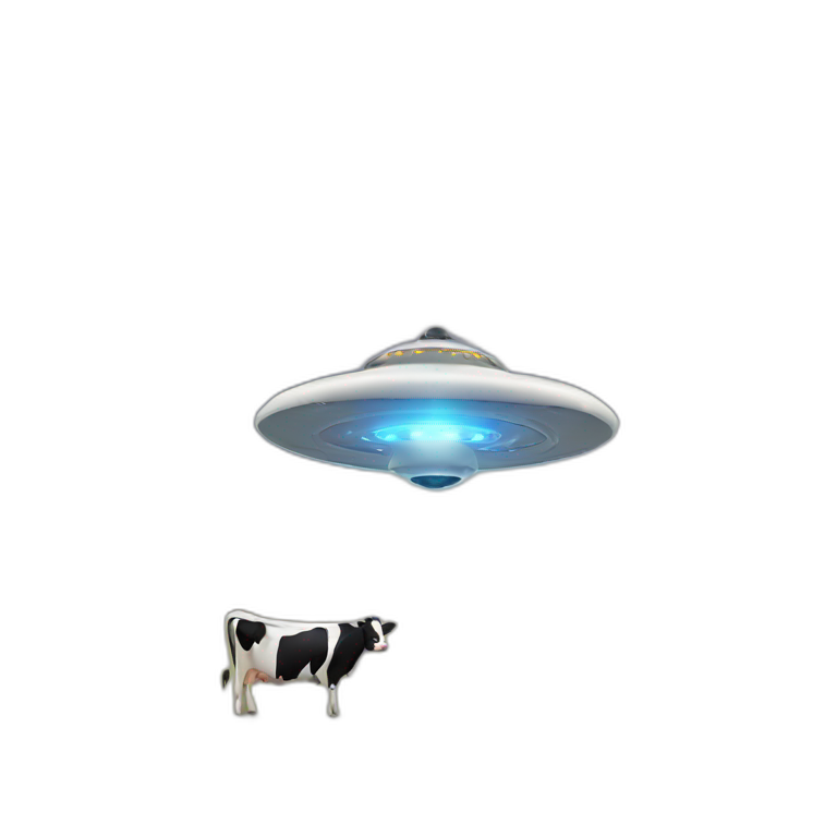 ufo capturing cow emoji