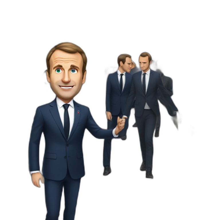 Macron en train de tigoler emoji