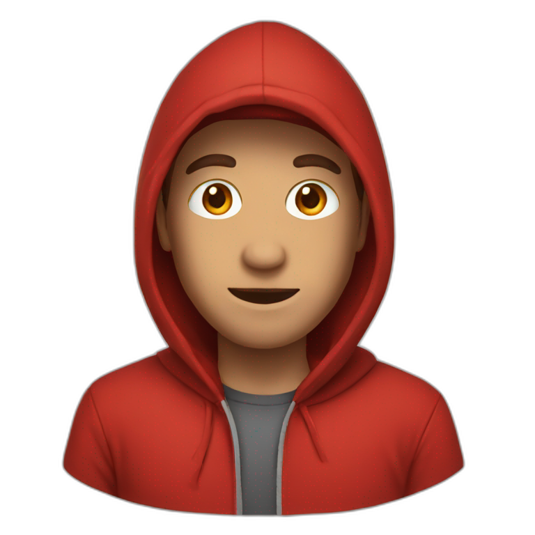 red hooded male emoji