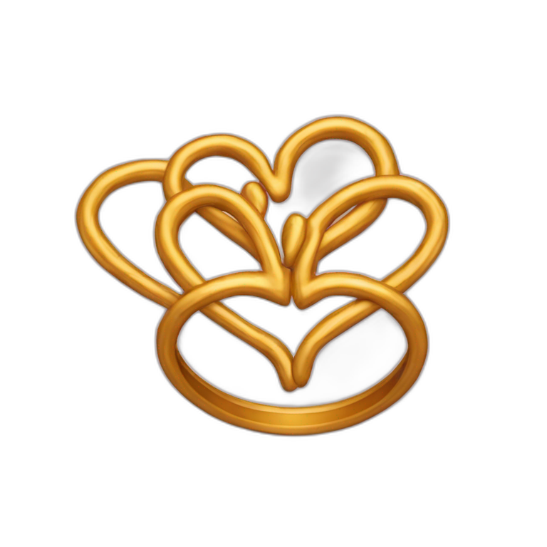 Corazon y dos anillos entrelazados emoji AI Emoji Generator