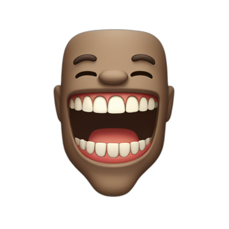 laughing human with sharp teeth emoji