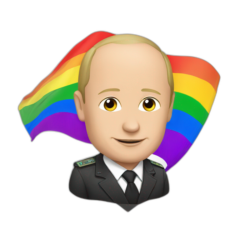 Putin with lgbt flag emoji