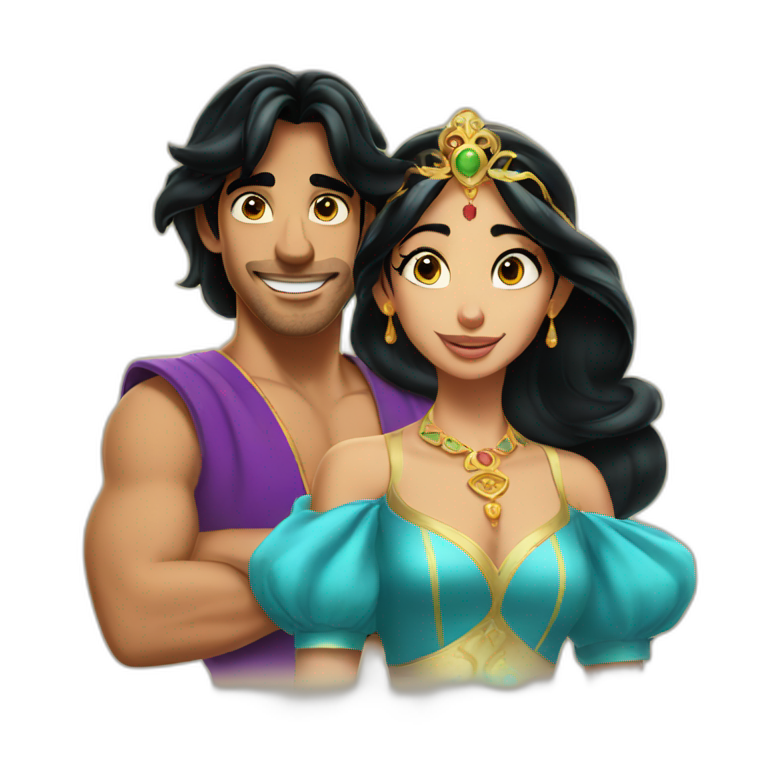 Aladdin and jasmine  emoji