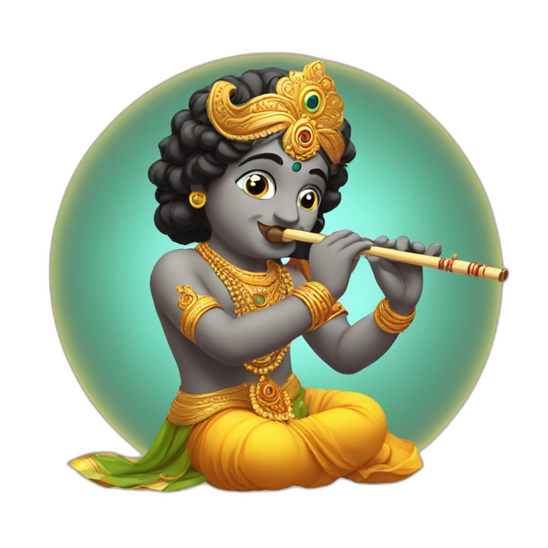 lord krishna playing flute emoji