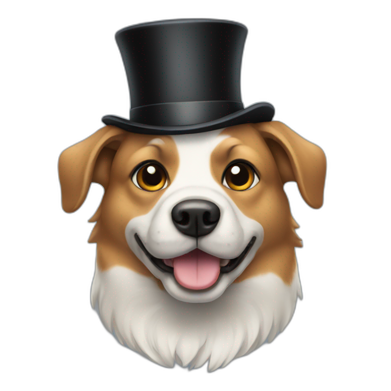 Dog wearing top hat emoji
