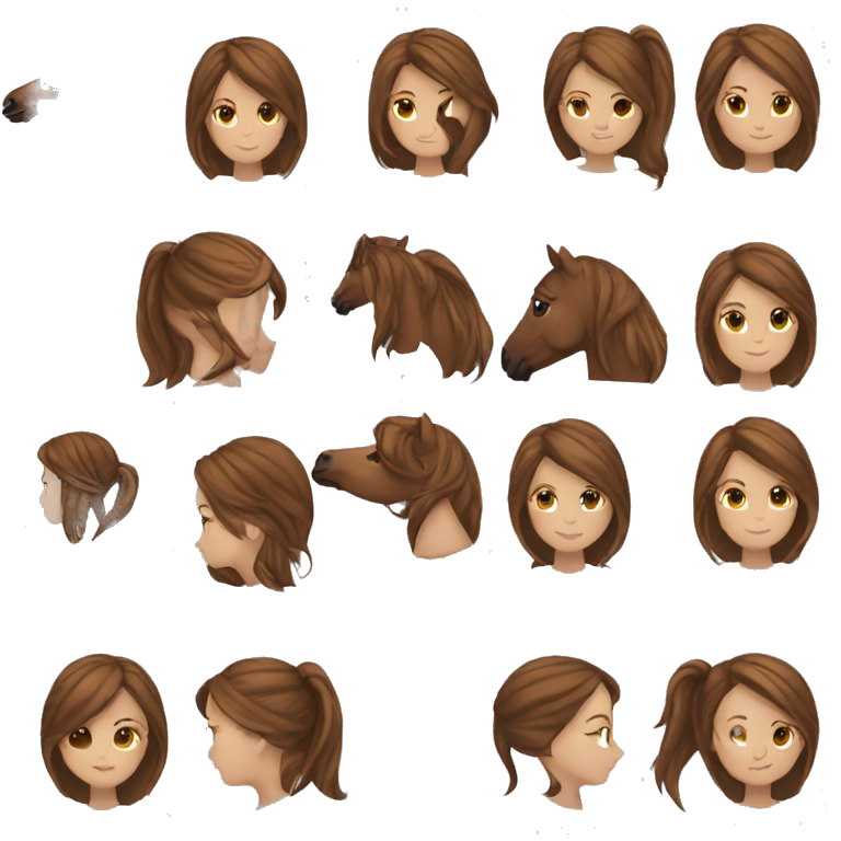 Horse rider/ girl/ brown hair emoji