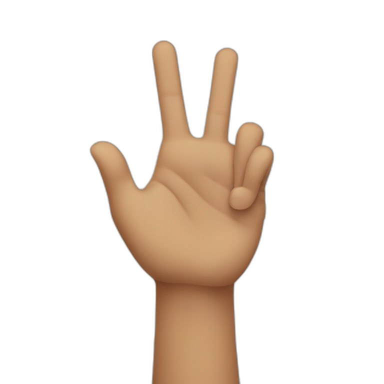 Left Hand with two fingers up emoji