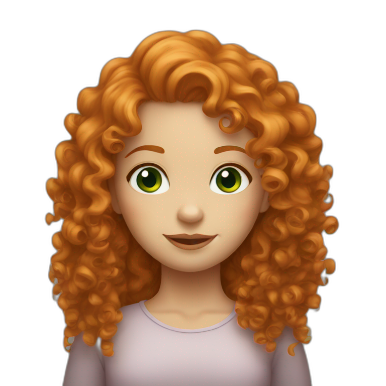 curly haired ginger girl with green eyes emoji