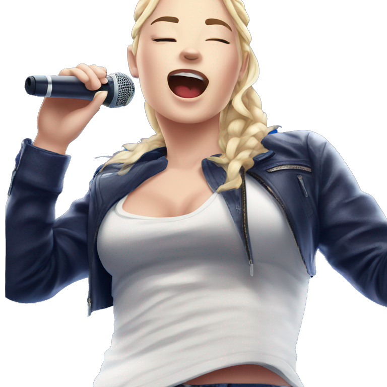 "blonde girl singing with microphone" emoji