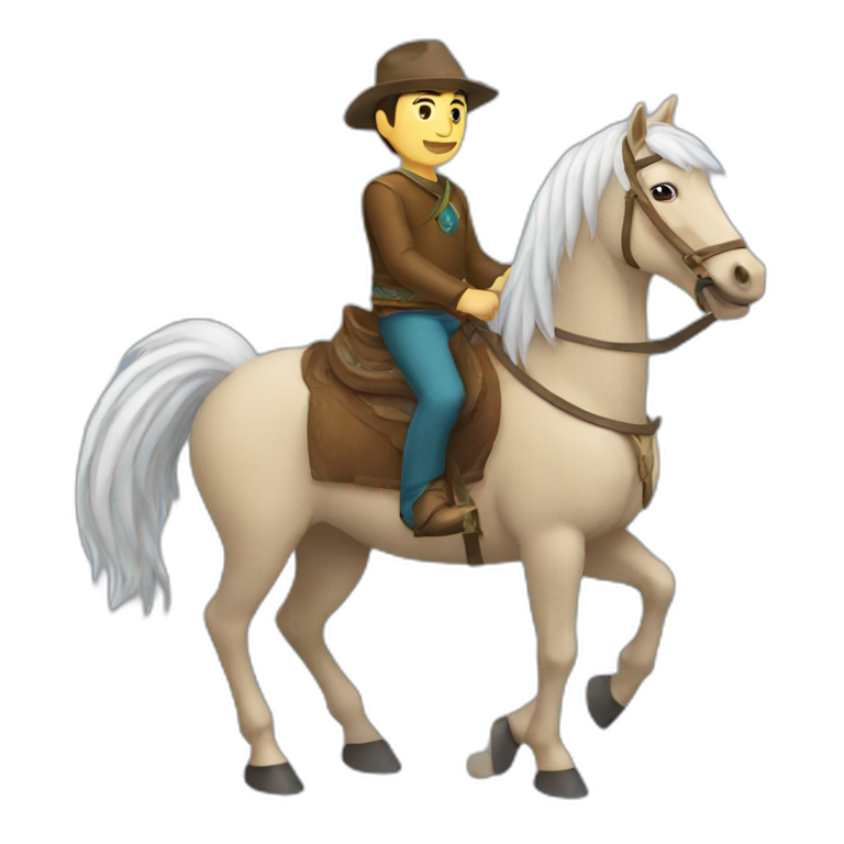 Kazakh guy on horse emoji