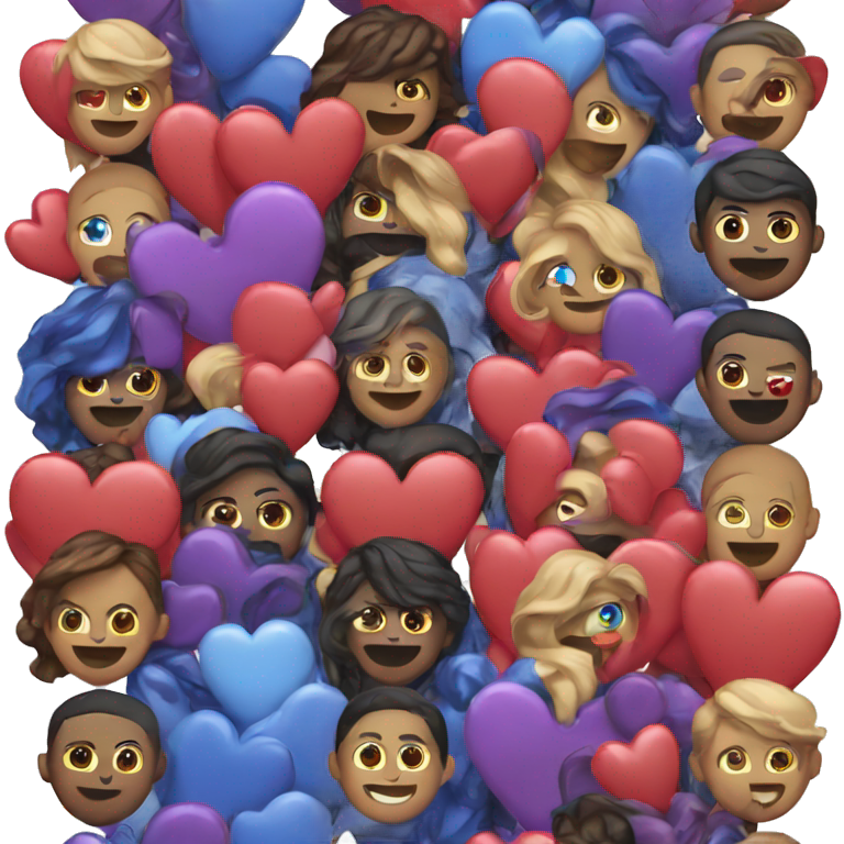 Black red blue purple heart  emoji
