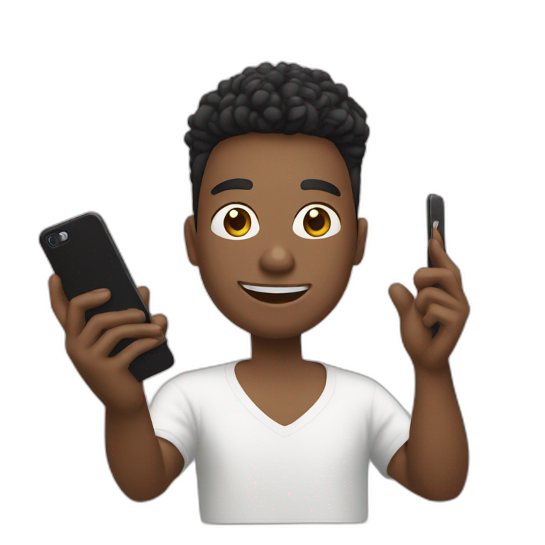 white human taking selfie with phone emoji