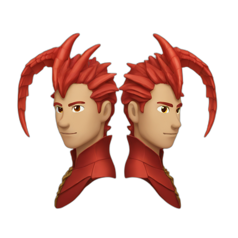head Red dragon people simple emoji