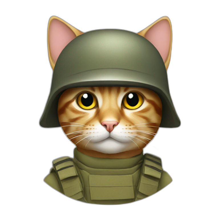 Cat looks like soldier  emoji