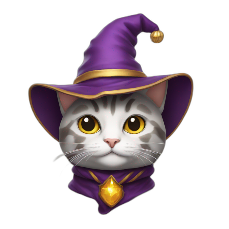 Cat with a wizard hat emoji