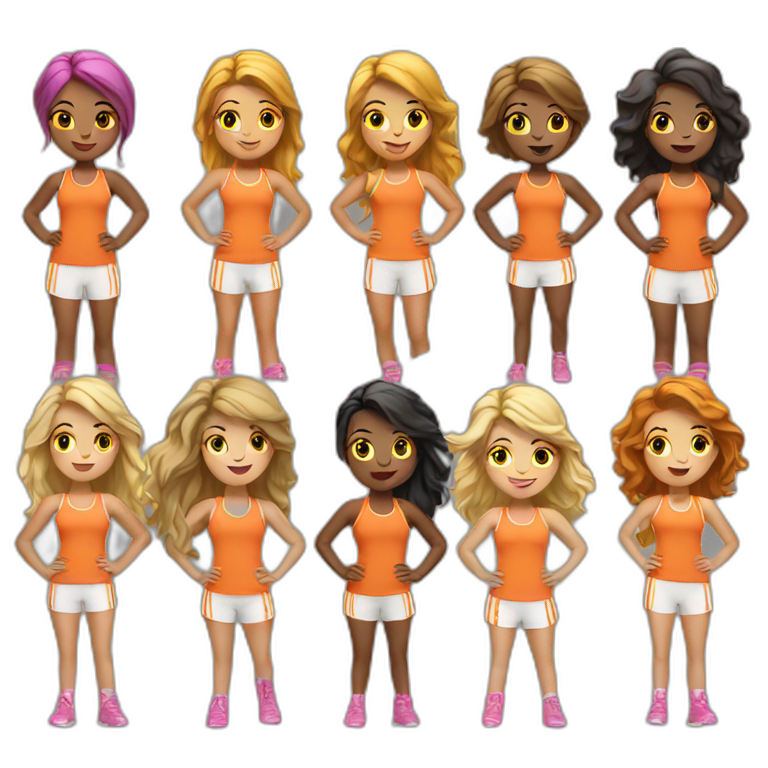 a group of sporty girls emoji