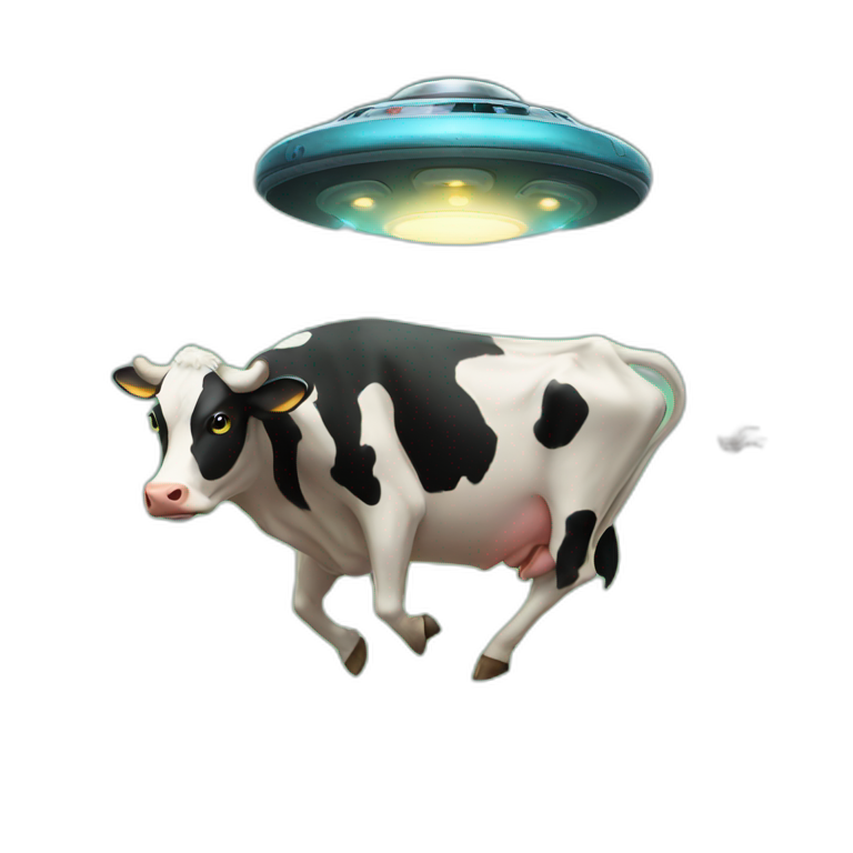 ufo Abducting a cow emoji