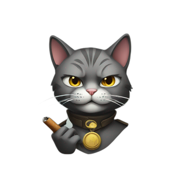 smoking badass cat emoji
