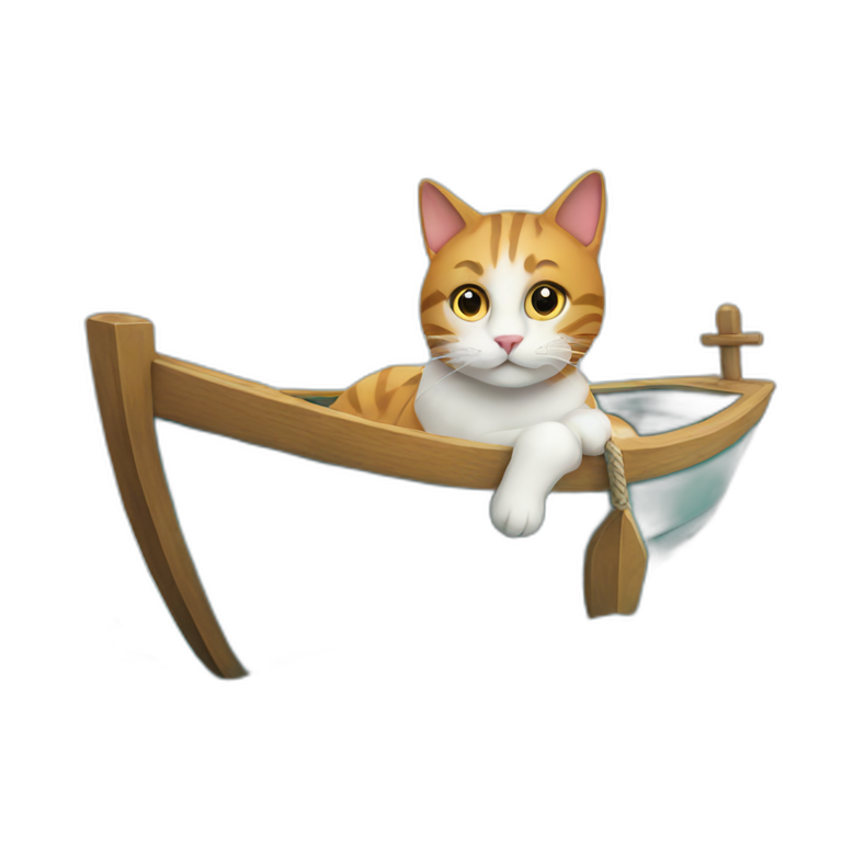 Cat on boat emoji