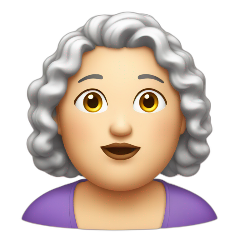 Big fat lady with double chin emoji