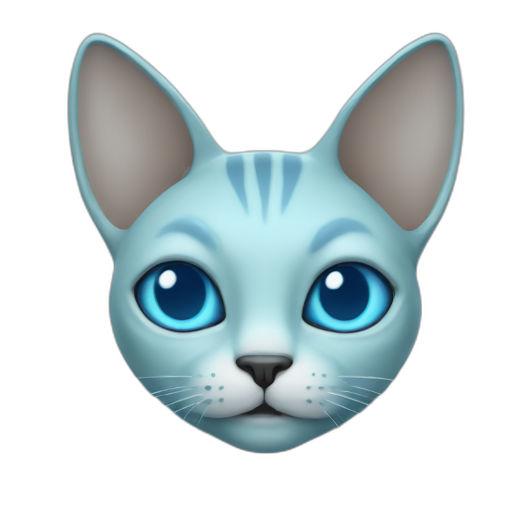 blue alien cat emoji