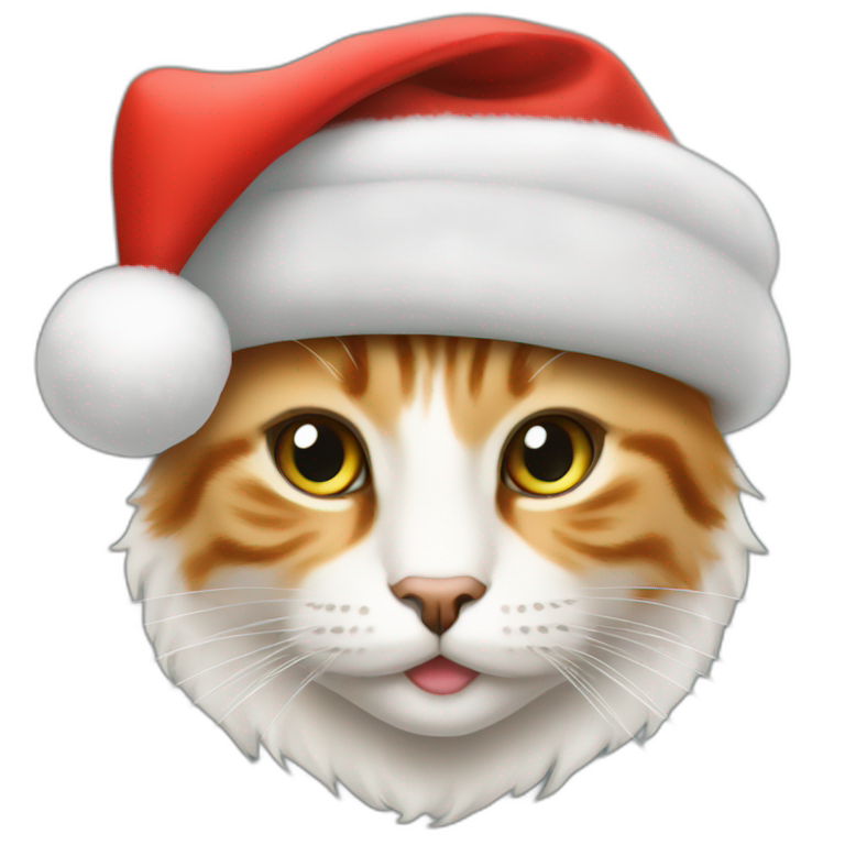 a beautiful cat in Santa's hat emoji