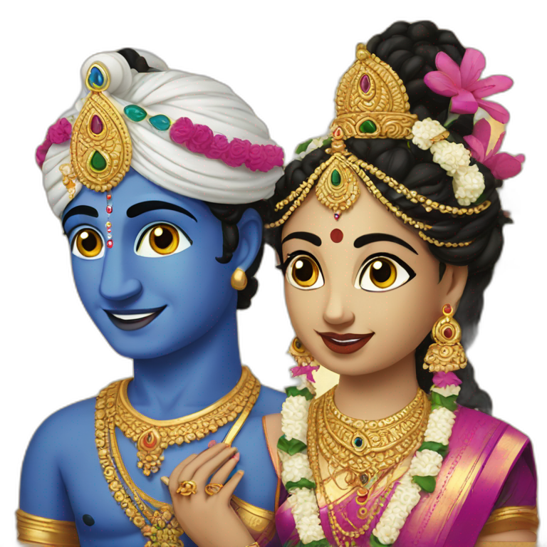 Krishna with Radha emoji