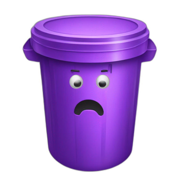a trash can purple brain lid emoji